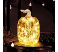 YiYa Artificial Falso Calabazas Decoración de Calabaza de Otoño Calabaza de Vidrio Grande para Colección de Otoño de Decoraciones de Mesa de Halloween de Acción de Gracias (Forma Larga)
