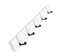 YiYaoFa Perchero de Montaje en Pared de Bambú con Plegable Ganchos Percha de Pared de Madera para Dormitorio Baño y Cocina (Blanco, 5 Ganchos)