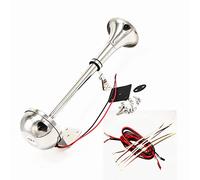 YIYDA Bocina de coche 160db Bocina de barco marino Bocina eléctrica de coche plateada con soporte de montaje Bocina de camión Bocina de acero inoxidable 304 Car Horn para 12V Coche barco moto etc