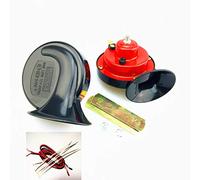YIYDA Bocina de coche Car Horn Bocina de camión 135DB Bocina eléctrica 1 par Bocina de aire universal Bocina roja impermeable Bocina de tono alto y bajo con soporte para 12V motocicleta camión etc