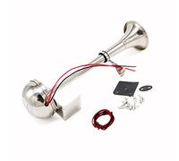 YIYDA Car Horn Cuerno de coche 12V Cuerno de trompeta de barco marino Cuerno de camión 160DB acero inoxidable 304 Cuerno de coche eléctrico Plata con soporte de montaje Acero inoxidable