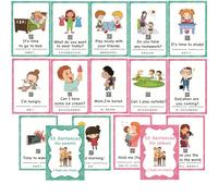 YIYEE 100 Tarjetas para iniciar Conversaciones diarias Entre Padres e Hijos, Tarjetas Montessori para Aprender Las primeras Palabras en inglés, para la enseñanza en casa de ESL