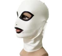 YIYELIY Máscaras de látex Capucha Casco de goma Latex Cabeza Cubrir Máscara (blanco,XXL)