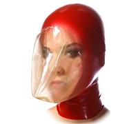 YIYELIY Máscaras de látex,Capucha Casco de goma,Latex Cabeza Cubrir Máscara Juego de roles Fiesta Hombres y mujeres (rojo,L)