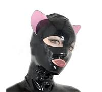 YIYELIY Máscaras de látex con orejas,Capucha Casco de goma Latex Cabeza Cubrir Máscara Juego de roles Fiesta Hombres y mujeres (Rosa,XS)