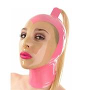 YIYELIY Máscaras de látex con peluca,Capucha Casco de goma,Cremallera Latex Cabeza Cubrir Máscara Juego de roles Fiesta Hombres y mujeres (Rosa,XL)
