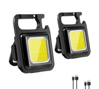 YiYFiT 2 Pack Mini Luz Portátil, Pequeña Lámpara LED Recargable 800 Lumen COB Mini Linterna Luz de Trabajo Impermeable Llavero para Interior y Exterior Camping etc
