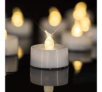YiYFiT Romantical,Velas de té falsas, paquete de 12 velas de té LED parpadeantes con batería amarilla cálida, velas realistas sin llama para Pascua, Halloween, centro de mesa, decoración de spa
