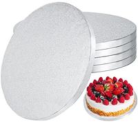 YIYICO Cake Board Base Redonda 30cm de Cartón Tableros Redondos para Tartas Juego de 5 Bases Carton para Tartas para Bodas Fiestas de Cumpleaños Decoración de Pasteles (Plata)