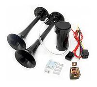 YIYIDA Bocina de aire para automóvil cromada zinc 150DB bocina trompeta 24V negra bocina para automóvil bocina de doble tubo con bomba de aire bocina para camión Car Horn para 24V car barco tren etc