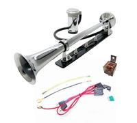 YIYIDA Bocina de automóvil Bocina de aire 150db instalación ajustable Altavoz de alarma plateado Bocina del barco Aleación de cromo y zinc Car horn Bocina de coche para 24V automóviles barcos etc