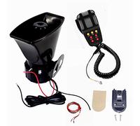 YIYIDA Bocina de automóvil Sirenas de automóviles 7 tonos Sirena de alarma 130 db sirena de coche Sirena con micrófono Sistema de altavoces PA Bocina de sirena Car Horn para 24V barco camión etc