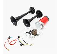 YIYIDA Bocina de coche air horn trompa135db bocina de aire trompeta de doble tono contiene tonos agudos bajo y un kit de bomba de aire de compresor para cualquier camión de 12V coche SUV barco etc