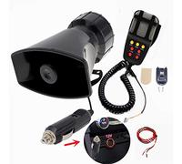 YIYIDA Bocina de coche Encendedor de cigarrillos conectado al automóvil Bocina de alarma 130 db Sirena de coche con micrófono Sistema de altavoces PA 7 tonos Car Horn para 12V barco camion etc