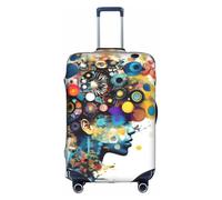 Yiyilong Funda elástica de inteligencia artificial con estampado de cerebro para equipaje, funda protectora para maleta con cremallera, Blanco, XL