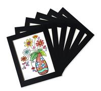 YIYINOE Set de 6 marcos de fotos de 20x25 cm, marcos de cartón con membrana protectora de plástico, exhibidor de pared para collage, fotos, imágenes, marcos de fotos familiares, negro