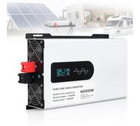 YIYIRAN Inversor Híbrido Solar De 6000 W, Convertidor De Voltaje De Onda Sinusoidal Pura De Alta Potencia, 3000 W Continuos, 6000 W De Pico, Pantalla LCD, Protección Múltiple, para 12V