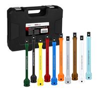 YIYITOOLS Juego de 10 barras de extensión limitadoras de par de accionamiento de 1/2 pulgada, varillas de par de 8 pulgadas de largo (65-150 pies-libras), extensiones de enchufe de impacto con funda