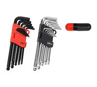 YIYITOOLS Juego de llaves hexagonales - 26 piezas, 1/20-3/8 pulgadas, 1,27-10 mm, negro y plateado