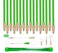 YIYITOOLS Kit de cable eléctrico de fibra de vidrio de 22 pies, herramientas de pesca de alambre, extractor de alambre de cinta de pescado, kit de cañas de pescar de serpiente de cable con diferentes