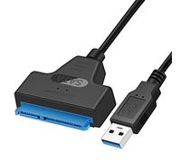 YiYunTE Cable Adaptador USB 3.0 a SATA 2.5 para Disco Duro 2.5 SSD HDD Cable Conversor USB a SATA Convertidor Externo SATA III Convertidor con UASP Hard Drive Adapter USB SATA III de 22 Pines