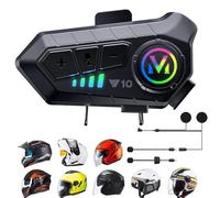 YiYunTE Intercomunicador Casco Moto Bluetooth 5.3 Auriculares Casco Moto Dual Reducción Ruido Manos Libres Moto Impermeable Auriculares Motocicleta Comunicador Casco Moto Hombre Auriculare Moto Música