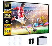 YiYunTE Pantalla de proyector portátil, pantalla de proyector HD 16:9, pantalla de proyección plegable, para interiores y exteriores, cine, teatro, pantalla de proyección de 60 pulgadas, pantalla de
