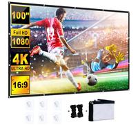 YiYunTE Pantalla para Proyector Plegable Portátil 100 Pulgadas, 16:9 4K HD Tela Proyectors Pantallas de Cine en Casa, Resistente al Agua Plegable Projector Screen para Camping Patio Exterior Interior