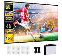 YiYunTE Pantalla para Proyector Plegable Portátil 60 Pulgadas, 16:9 4K HD Tela Proyectors Pantallas de Cine en Casa, Resistente al Agua Plegable Projector Screen para Camping Patio Exterior Interior