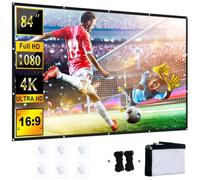 YiYunTE Pantalla Proyector 84 Pulgadas, Exterior 16:9 4K HD Portatil, Plegable Screen para Camping y Patio, Tela de Cine en Casa