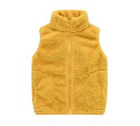 YIzdegg Chaquetas Niños sin mangas - Camiseta interior para el invierno y el invierno con bolsillos, multicolor, amarillo, 18-24 meses