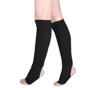 YIzdegg Medias para hombre sin cintura elástica, calcetines de yoga dance pies mangas de lana protectores de piernas acolchadas de pies Stacking Socks, Negro , Talla única