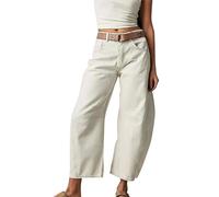 YIzdegg Pantalones vaqueros holgados para mujer, elásticos para mujer, pantalones vaqueros medios, pantalones vaqueros de barril, vintage, pantalones vaqueros para mujer, pantalones vaqueros holgados