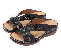 YIzdegg Sandalias de mujer con soporte para arco, sandalias de masaje, suela de masaje, zapatos de tacón, antideslizantes, cómodas, con puntera abierta, zapatos de verano, transpirables, sandalias