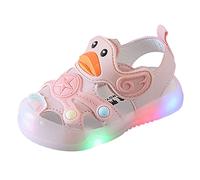 YIzdegg Sandalias para niños y niñas, zapatos de verano, transpirables, planos, para aprender a andar, antideslizantes, para la playa, sandalias de suela suave, sandalias para exteriores, Rosa., 23 EU