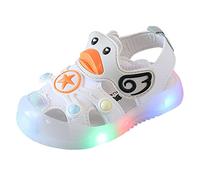 YIzdegg Sandalias para niños y niñas, zapatos de verano, transpirables, planos, para aprender a andar, antideslizantes, para la playa, sandalias de suela suave, sandalias para exteriores, Blanco, 16