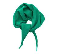 Yizelli 110x32cm Triángulo Patrón Bufanda de Punto para las Mujeres de Color Sólido de Otoño Invierno Cálido Chal (Verde)