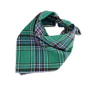 Yizelli Bufanda Cuadrada de Algodón de 18.50 Pulgadas a Cuadros Pañuelo de Cuello para Niños de 1 a 8 Años Niñas y Niños (Verde)