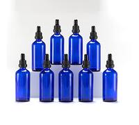 YIZHAO Azul Frasco Cuentagotas Cristal 100ml, con Goteros Cuentagotas Cristal, para Aceite Esencial, Laboratorio, Aromaterapia, Fragancia, Masaje, Cosméticos, Viajes - 9Pcs