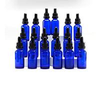 YIZHAO Azul Frasco Cuentagotas Cristal 30ml, con Goteros Cuentagotas Cristal, para Aceite Esencial, Laboratorio, Aromaterapia, Fragancia, Masaje, Cosméticos, Viajes - 18Pcs