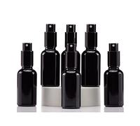 YIZHAO Negro Bote Spray Pulverizador Cristal 30ml, Pulverizador Cristal Pequeño con Fina Niebla, para Aceite Esencial, Aromaterapia, Perfume,Limpieza, Viaje, Agua,Farmacia, Laboratorio - 6Pcs