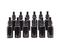 YIZHAO Negro Frasco Cuentagotas Cristal 30ml, con Goteros Cuentagotas Cristal, para Aceite Esencial, Laboratorio, Aromaterapia, Fragancia, Masaje, Cosméticos, Viajes - 18Pcs