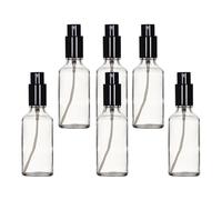 YIZHAO Transparente Bote Spray Pulverizador Cristal 50ml, Pulverizador Cristal Pequeño con Fina Niebla, para Aceite Esencial, Aromaterapia, Perfume,Limpieza, Viaje, Agua,Farmacia, Laboratorio - 6Pcs