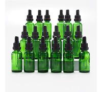 YIZHAO Verde Frasco Cuentagotas Cristal 30ml, con Goteros Cuentagotas Cristal, para Aceite Esencial, Laboratorio, Aromaterapia, Fragancia, Masaje, Cosméticos, Viajes - 18Pcs