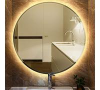 YIZHE Espejo Redondo de Baño LED Premium con Interruptor Táctil, Antinieble, Colgante Para Pared - 80x80 cm