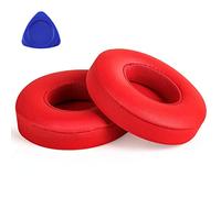 Yizhet Almohadilla Auriculares Compatible con Beats Solo 2 3 Wireless o Wired Almohadillas Cascos de Repuesto en Cuero Proteico y Espuma de Memoria, 1 Par, Rojo