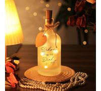 Yizhet Botella Iluminada con Texto, 22,5cm x 8,2cm, Opaco, con Tapón Luces Led Alambre de Cobre 2m, Blanco Cálido, 3 Modos, Decorazione para Feste Compleanno Navidad San Valentino