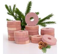 Yizhet Cedro Antipolillas, 48 x Anillos de Madera de Cedro Natural Repelente de Polillas, Protección Antipolillas para Ropa, Armarios, Ambientador, Perchas, Cajones