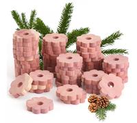 Yizhet Cedro Antipolillas, 48 x Anillos Florales de Madera de Cedro Natural Repelente de Polillas, Protección Antipolillas para Ropa, Armarios, Ambientador, Perchas, Cajones