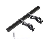 Yizhet Extensor de Manillar de Bicicleta, 20cm Barra Extensión para Manillar 22,2mm, 25,4mm, 31,8mm, Fibra de Carbono, con Abrazaderas Dobles para Soporte Luces, Teléfono, GPS, Velocímetro
